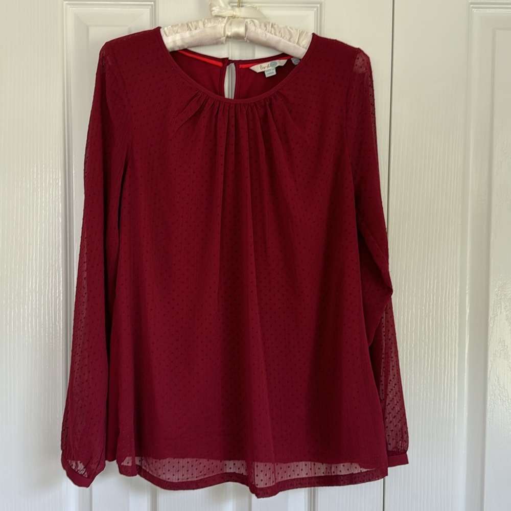 Boden Eve Flocked Long Sleeved Top Size 6 - Picture 4 of 12